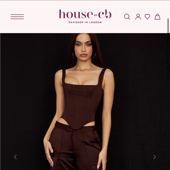 House of CB satin Brown Corset Top - Picture 1 of 4